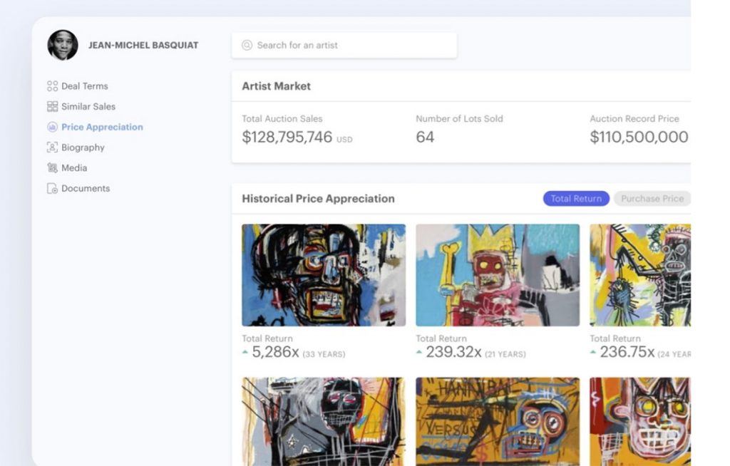 Illustration of art investing app